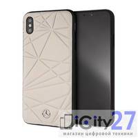 Чехол Mercedes для iPhone XS Max Twister Hard Leather Grey