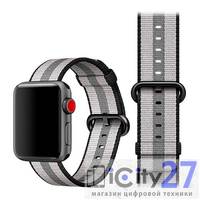 Ремешок для Apple Watch 42mm Dixico Nylon Line Pattern Band Gray/Black