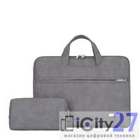 Сумка для ноутбука 15 Kmon Alcantara Gray