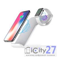 Зарядная док-станция Dixico Wireless Charge Dock for Apple Watch & iPhone White