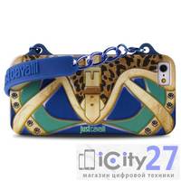 Чехол для iPhone 5/5S Just Cavalli Country Clutch Cover Blue