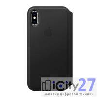 Чехол для iPhone XS Max Apple Leather Folio - Black